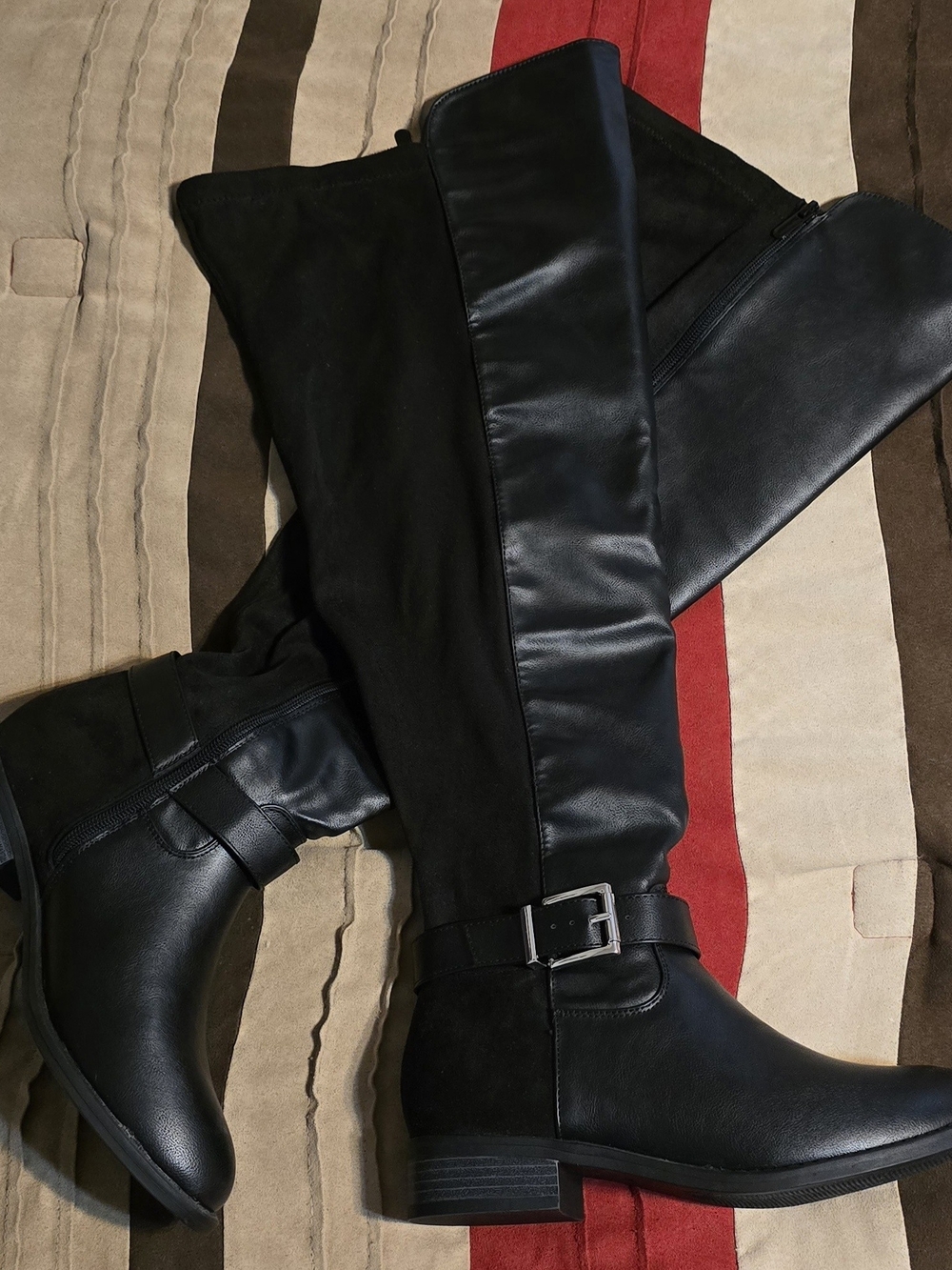 Torrid Over the Knee Side Buckle Wide Calf Boots Women's Sz 8 WW Black